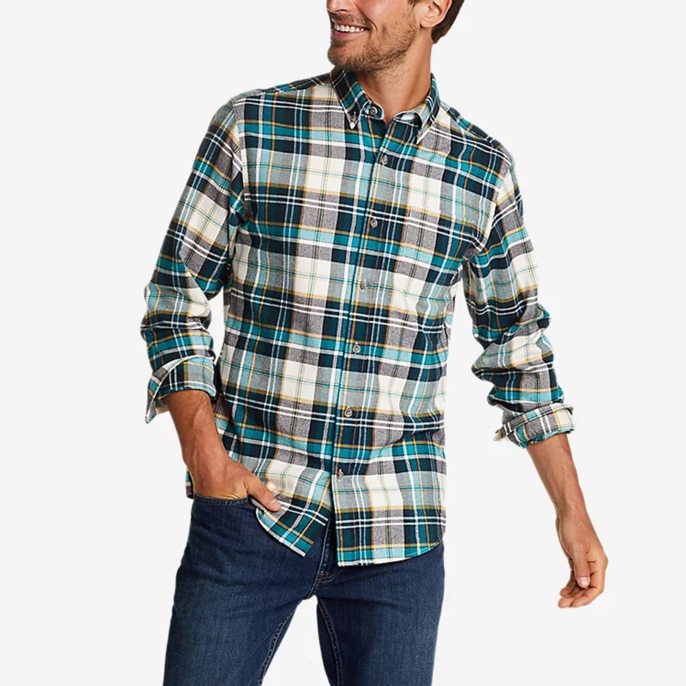 Eddie Bauer Men's Classic Plaid Favorite Flannel Shirt - Large